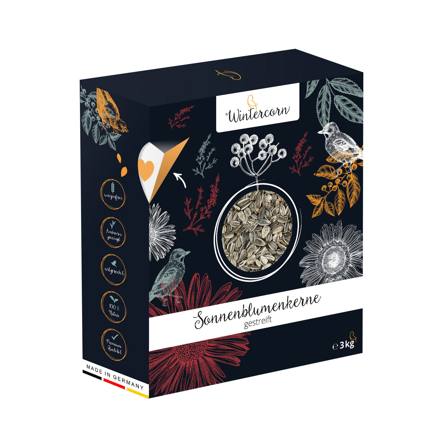 Sonnenblumenkerne gestreift Verpackung