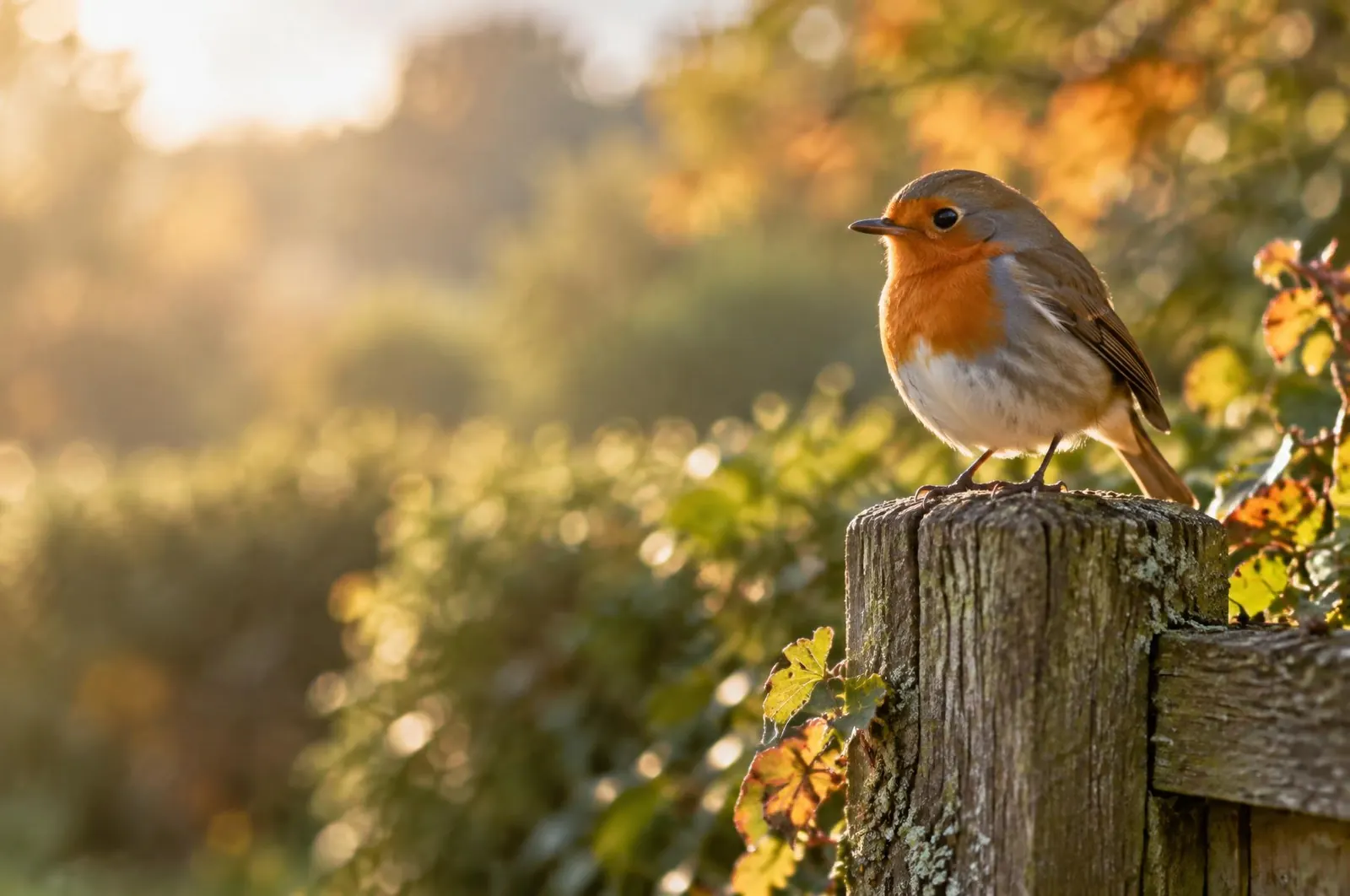 Ein Wildvogel sitzt an einer Futterstelle im Garten