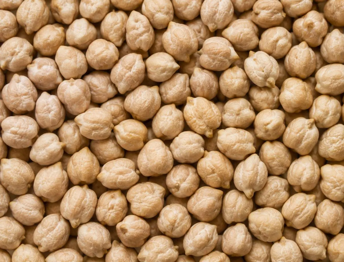 Getrocknete Kichererbsen in dichter Schüttung
